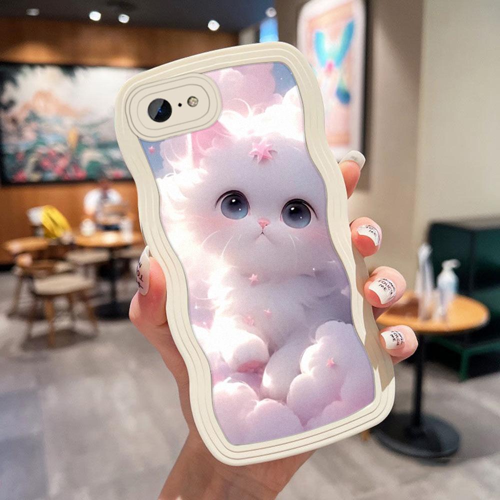Mobile Phone Cases for iPhone 11 13 XR 15 Pro Max 12 14 Pro Max Case iPhone 16 7 Plus 8 Plus XS Max Big Wave Solid Color Cartoon Anti-drop Waterproof