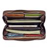 European and American Fashion Retro Tree High Leather Zipper Bag, Genuine Leather Top Layer Cowhide, Hand Polished Casual Handbag, Fashionable Wallet