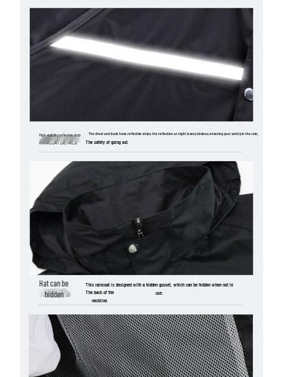 Extra Große Übergröße Doppellagiger Regenmantel & Hosen Set für Männer & Frauen - Radfahren und Takeaway Arbeitsschutz, Geteiltes Ganzkörper mit Doppelkrempe.