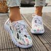 Fashion 2025 Autumn Shoes for Women Fashion Printed Women's Sneakers Casual Lace-up Platform Shoes Light Breathable Ladies Running Shoes