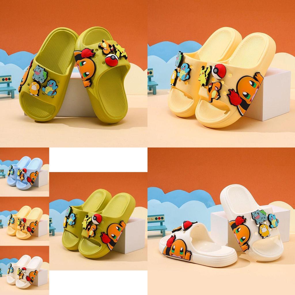 Entzückende Pokémon-Themen-Kinder-Flip-Flops Weiches Eva Indoor Outdoor Rutschfestes Schuhwerk In Verschiedenen Farben