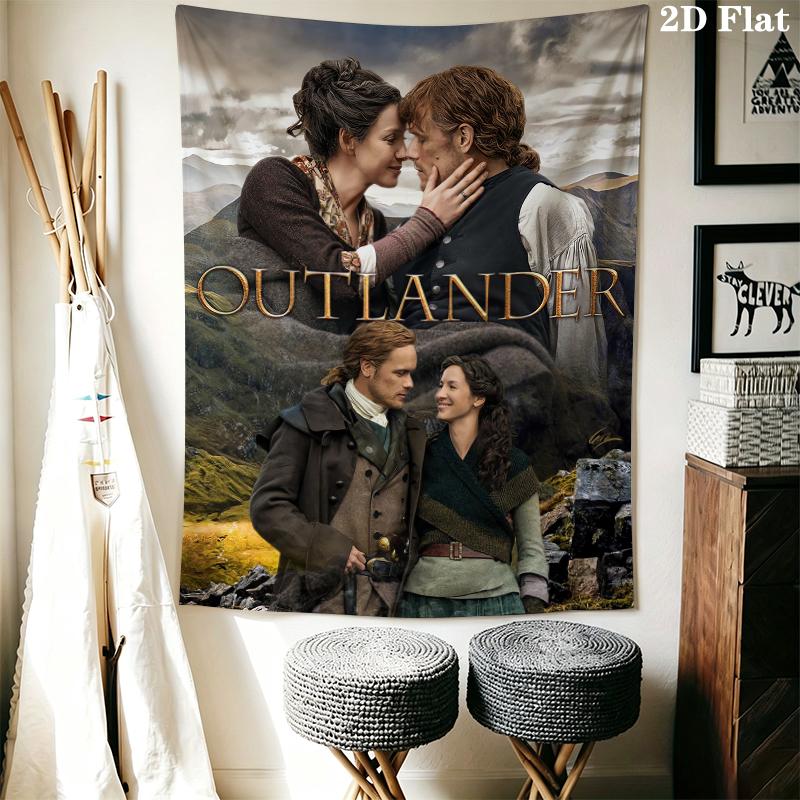 Vibrant Outlander Wall Tapestry Aesthetic Wall Hanging Printed Fabric Blanket Decorative Tapestries for Bedroom Living Room Home Decor