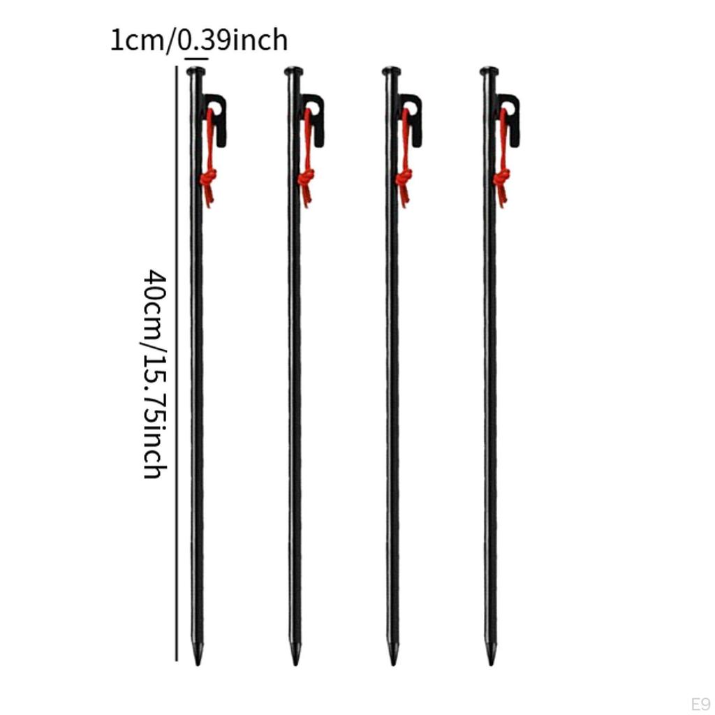 4 Pieces Tent Stakes Ground Heavy Duty Easy to Install Pegs Spikes for Camping