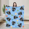 Warm Soft Blanket Girls Boys Picnic Cute Chococats Throw Blanket Black Cat Flannel Bedspread For Couch Chair Sofa Bed Funny
