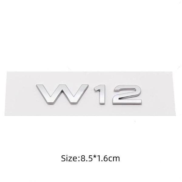 

3D ABS Chrome Черный W12 Буквы Логотип Кузова Задний Багажник Эмблема Значок Наклейки Наклейки Для A6 A7 A8 A8L Q7 S6 S8 RS6 RS8 серебряный