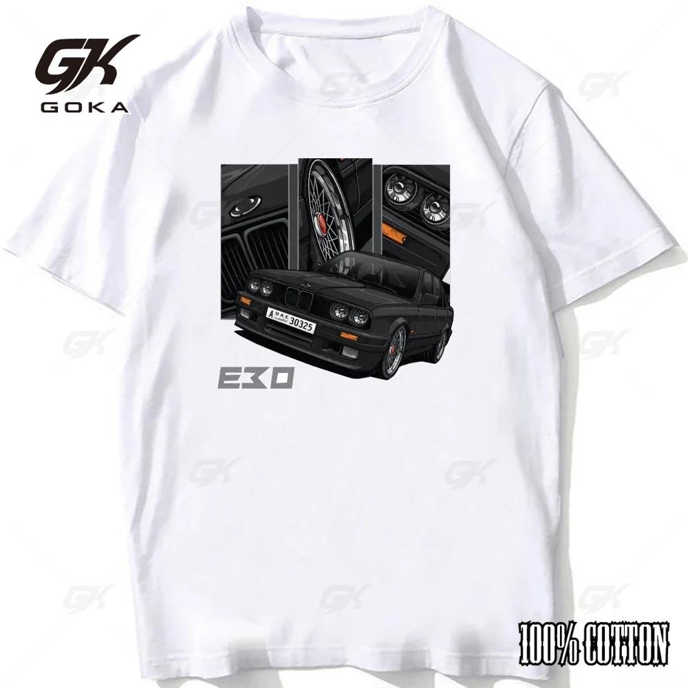 

Retro Germany EUDM - E34 M5 T Shirts Cotton Men Short Sleeve Old Legend E30 M3 Classic Car T-Shirt Boy Casual Tops Man White Tee S