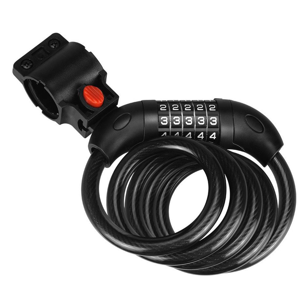 Bicycle Safety Lock Bike Motorcycle AntiTheft Elasticity Lock 5 Digits Combination Password Road