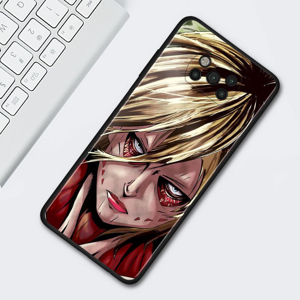Anime Japanese Attack On Titan Case For Xiaomi Mi Poco X3 M3 Pro X4 NFC F3 GT Pocophone F1 Black TPU Soft Cover Cellphones Capa