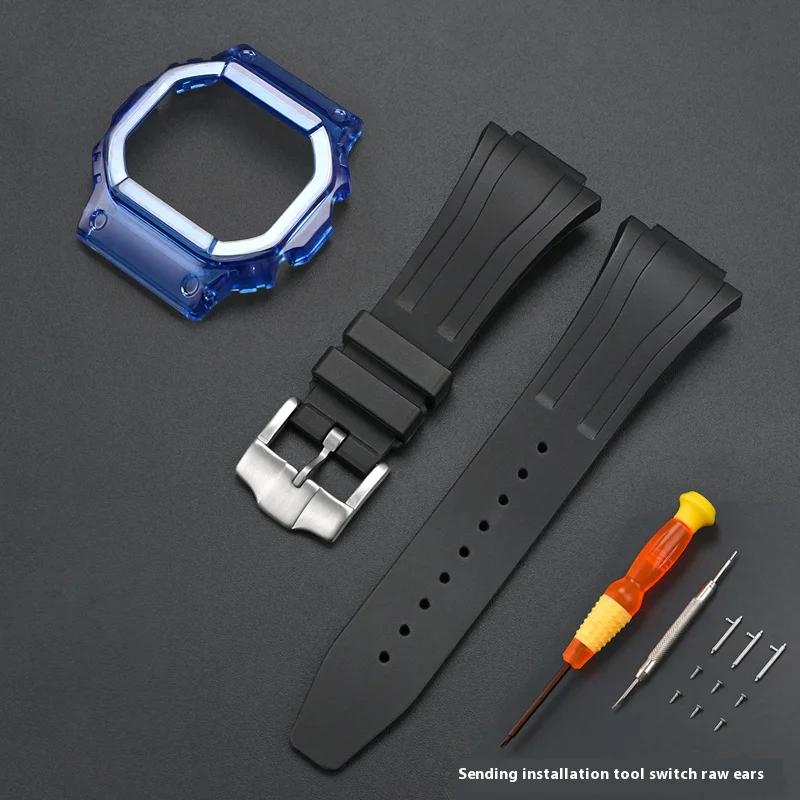 

Захисний чохол + ремінець для Casio G-Shock DW-5600 5025 DW-5000 GW-M5610 GW-5600 GLX-5600 Силіконова гумова стрічка для годинника Аксесуари 5610 series