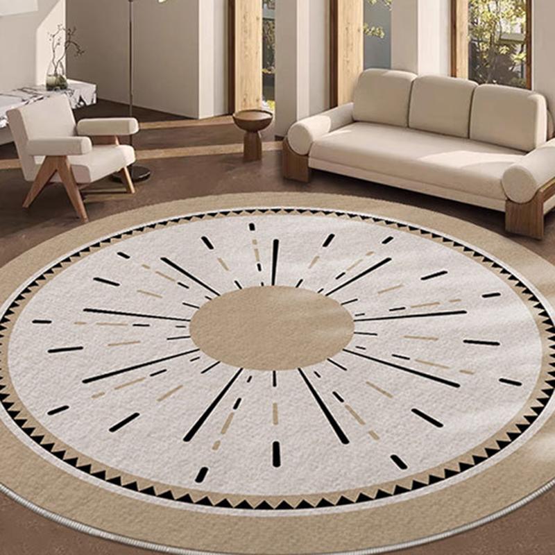 Modern Minimalist Home Decor Carpet Sunburst Geometric Design Round Mat Multiple Sizes Anti-slip Rug for Living Room Bedroom