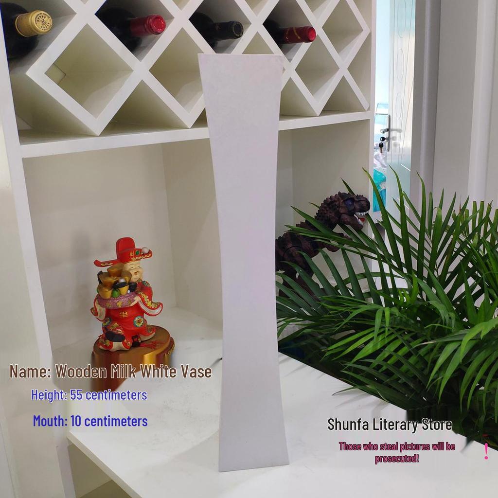Rattan Decorative Floor Vase: Nordic Ceramic-Style Resin for Dried Flowers