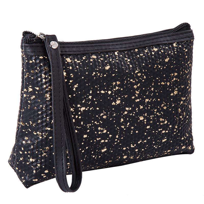 Yz-59 New Fashion Glittering Pu Makeup Bag For Women Large Capacity Portable Cosmetic Storage Clutch