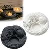 Animal Shaped Candle Holder Wolf Candlestick Holder, Matte 3D Print Stand, Rustic Tealight Candles Ornament for Home Fireplace And Tabletop Dark Style