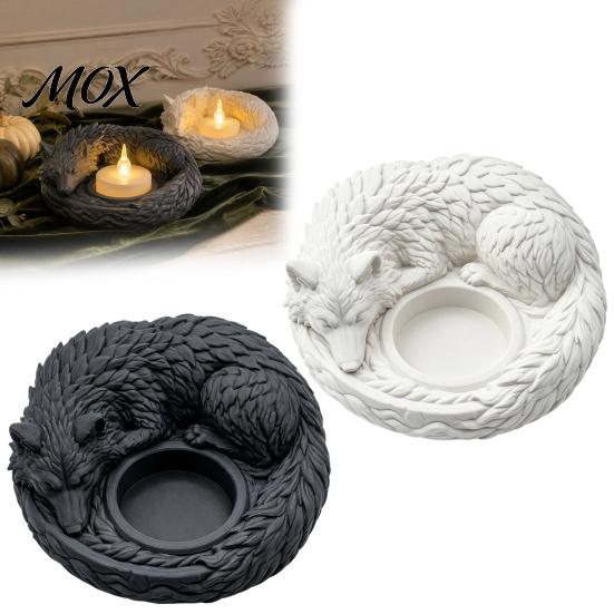 Animal Shaped Candle Holder Wolf Candlestick Holder, Matte 3D Print Stand, Rustic Tealight Candles Ornament for Home Fireplace And Tabletop Dark Style