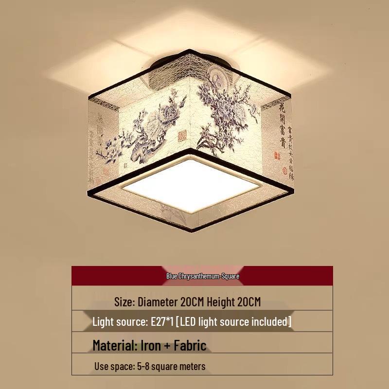 LED Ceiling Light for Balcony, Hallway, or Bedroom - New Chinese Style Small Pendant Light