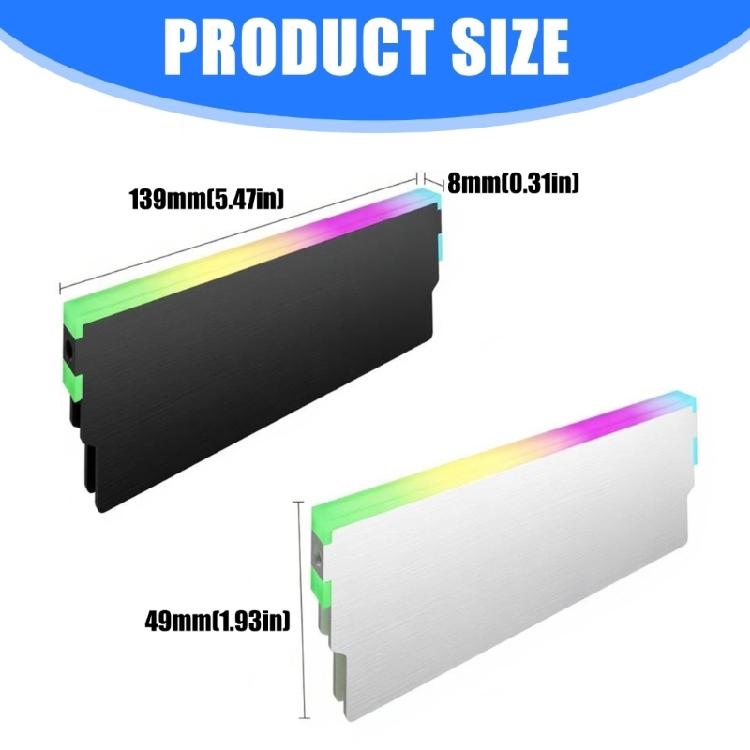 Metal Memory Heatsink for Desktop Computers Programmable ARGB Lights for Enhances Stability and Cooling Support