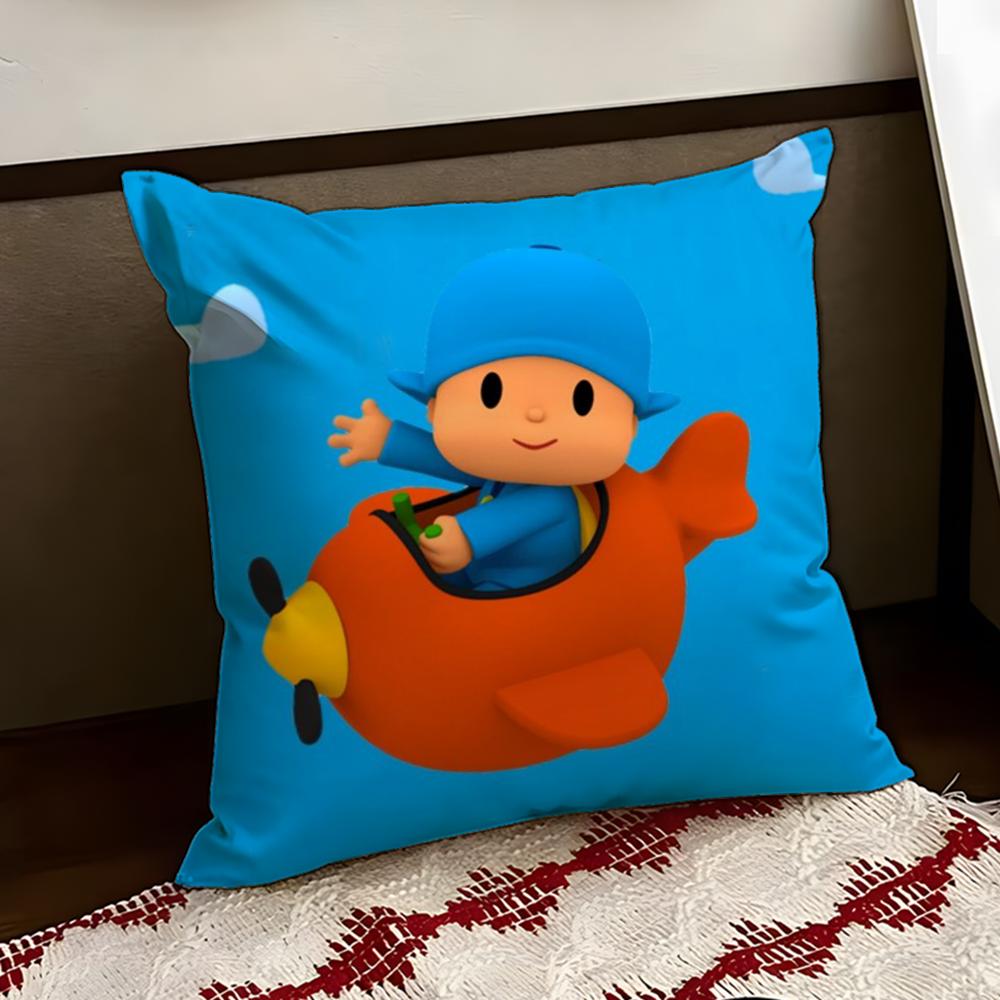 Cartoon Cute PPocoyo Cushion Cover Reversible Soft Durable Pillow Cover Home  Car MultiScene Use for Daily Comfort