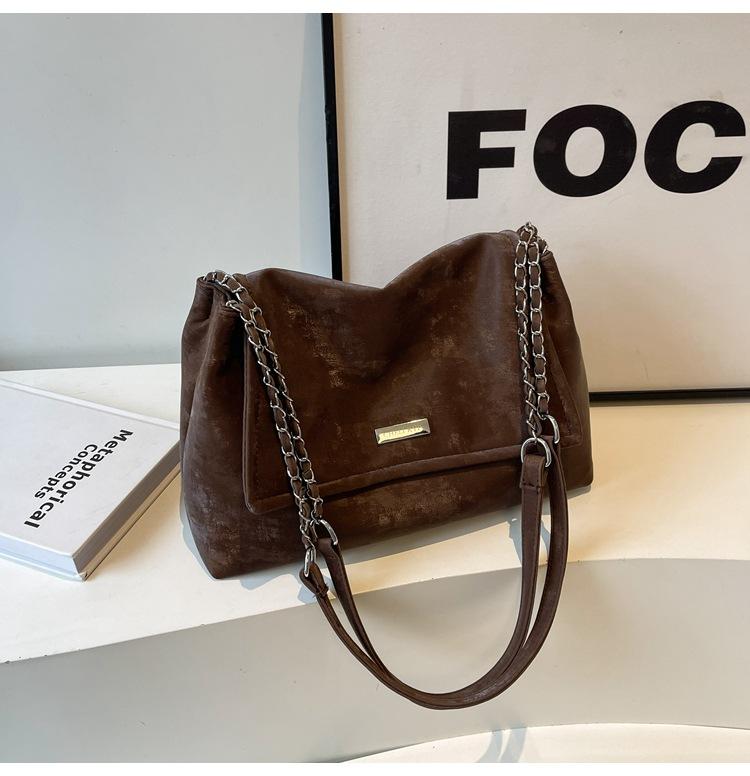 

Сумка большой вместимости женская 2025 весна-лето новая модная нишевая женская сумка текстурная цепочка сумка на плечо кроссбоди сумка-тоут