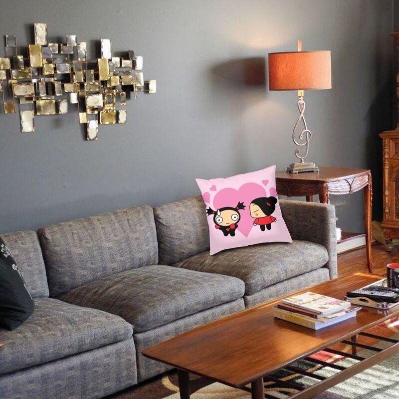 Povlak na polštář Pucca And Garu Anime Manga Soft Velvet Luxury Throw Pouzdro na pohovku