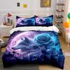 New Arrival! Wolf and Rose Print Bedding Set for Wolf Totem Lovers 1 Quilt Cover 2 Pillowcases Adult and Kids Bedding Set Gifts
