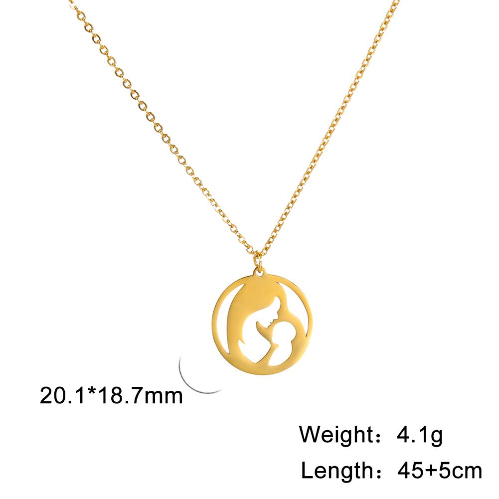 Cazador Lovely Family Pendant Necklaces Mom Dad Children Baby Pregnant Woman Stainless Steel Choker Jewelry Mother Day Gift New