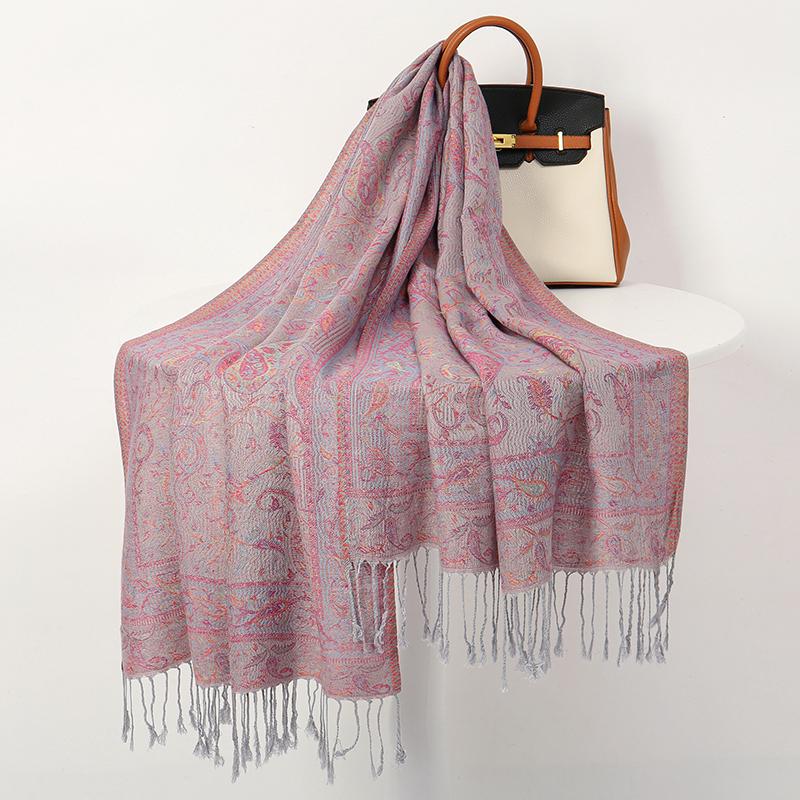 Luxury Brand Cashmere Women Scarf Printed Winter Warm Shawl and Wraps Pashmina Bandana Long Jacquard Paisley Female Foulard