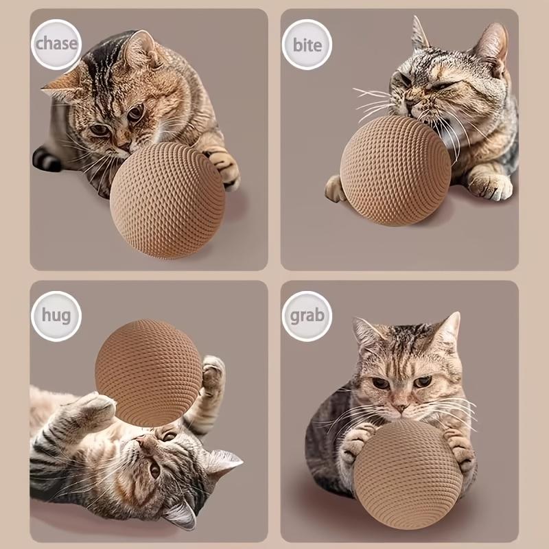 1pc Sisal Cat Toy Ball | Self-entertaining, Noise-making, Durable, Teething Fun for Medium Breeds,Without Battery,Cat supplies