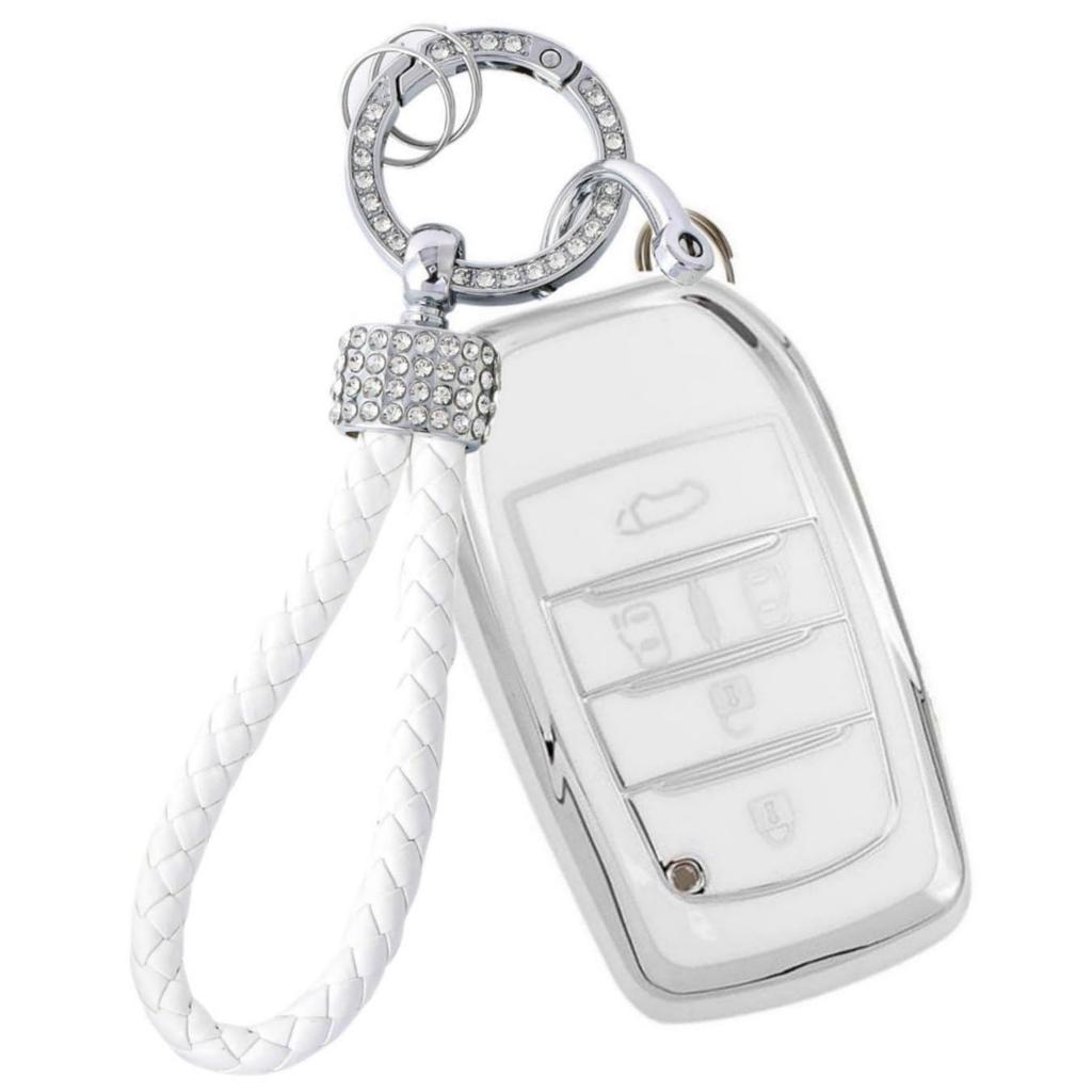 New Voxy 90 Series Key Case Noah 90 Series Sienta Key Cover NOAH VOXY Lightweight Silver [ZANEKO] (5 Buttons, White)