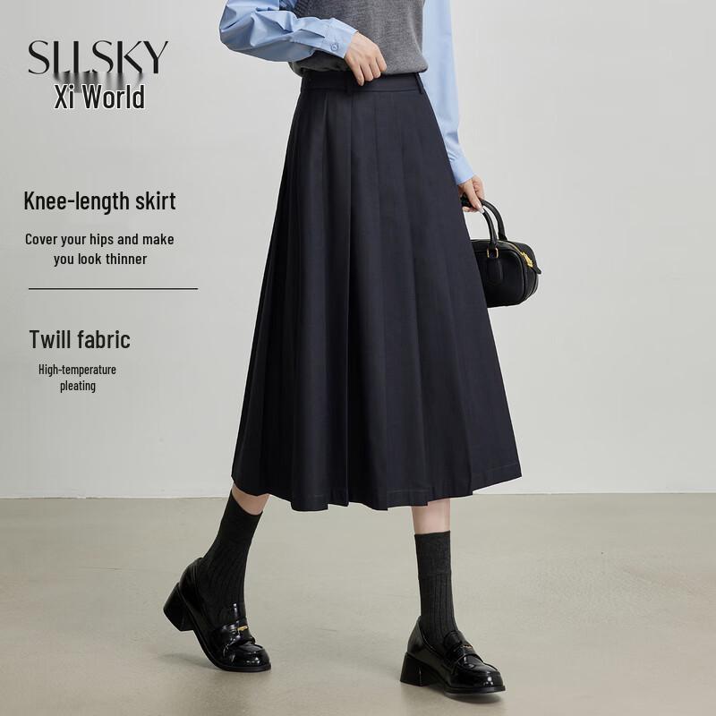 Women s Pleated A-Line Midi Skirt XL