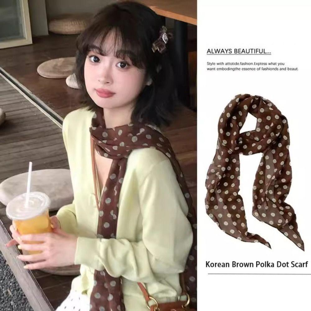 Thin Women Scarf Decorative Chiffon Scarf Fashion Hair Band  For Spring Summer Autumn