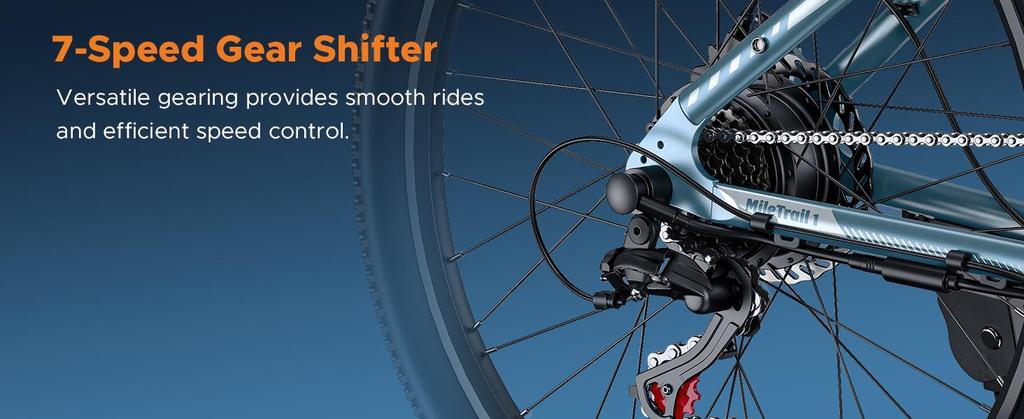 HillMiles MileTrail Electric Bike: Power Through City Streets and Trails with 250W Motor, 36V 13Ah Battery, 25 Km/h Top Speed and 120 KM Range