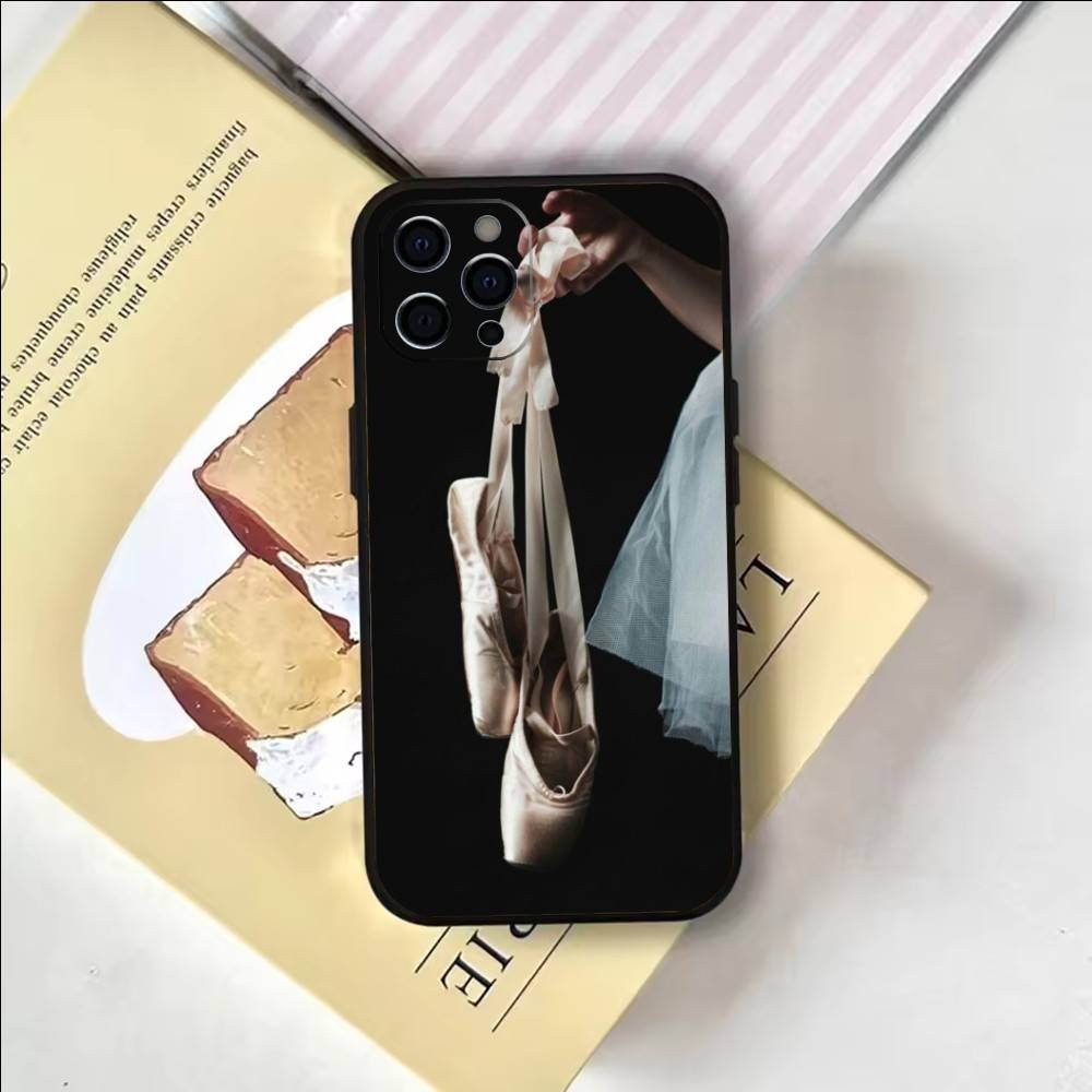 Ballet Ballerina Dance Shoes Phone Case For iPhone 17, 16,15,14,13,12,11 Plus,Pro Max, Others Soft Black Cover