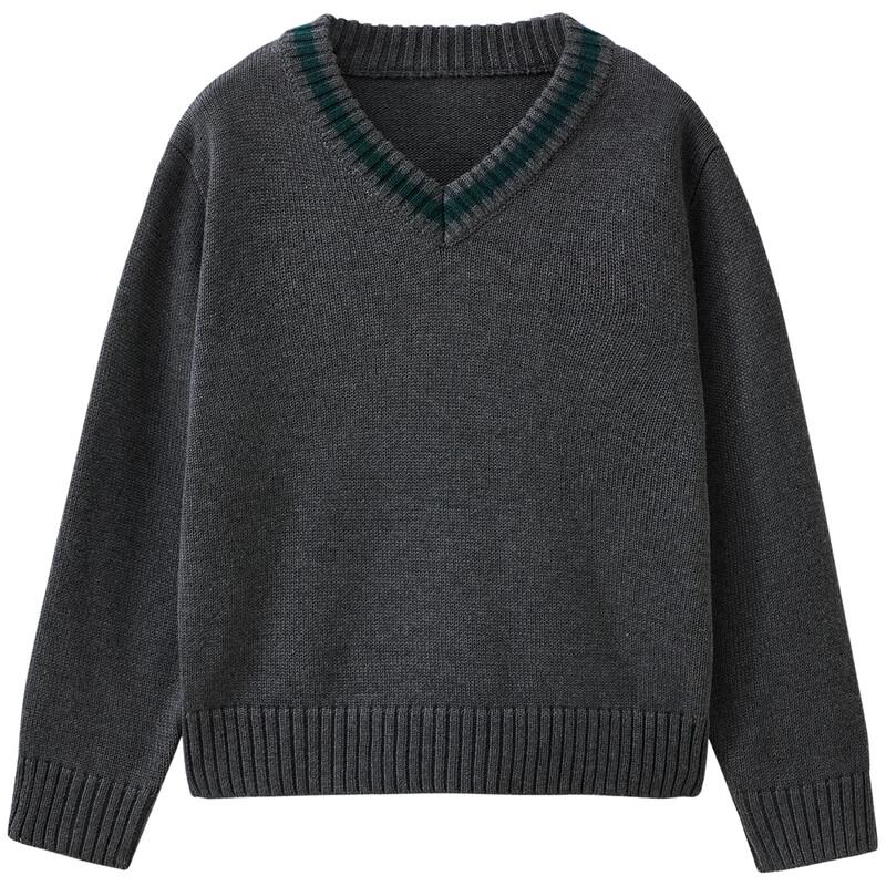 Hacikis Kids Japanese Preppy Style V-Neck Knitted Sweater