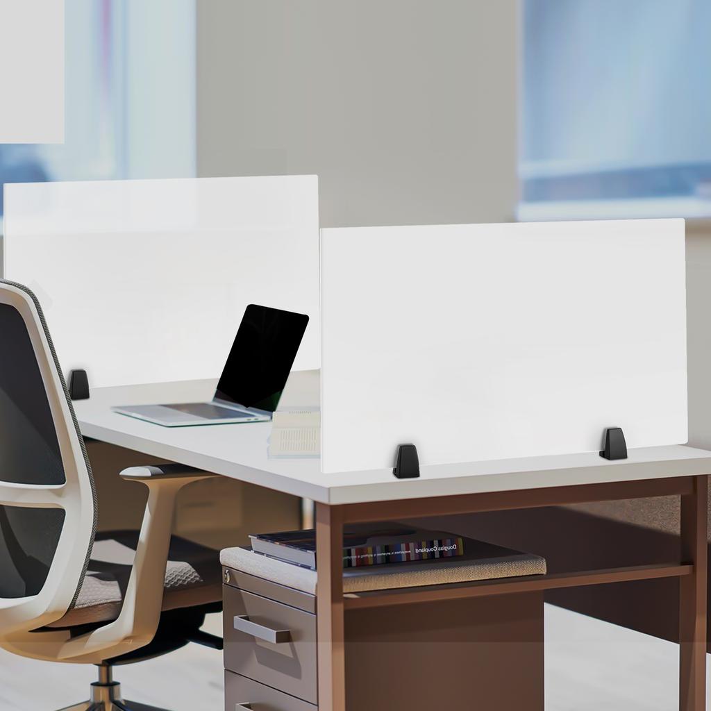 Frosted Acrylic Desk Divider Panel Organizer - 30 x 18 Inch, 2-Pack, Clamp-On Office Partition, Privacy Screen for Workstation