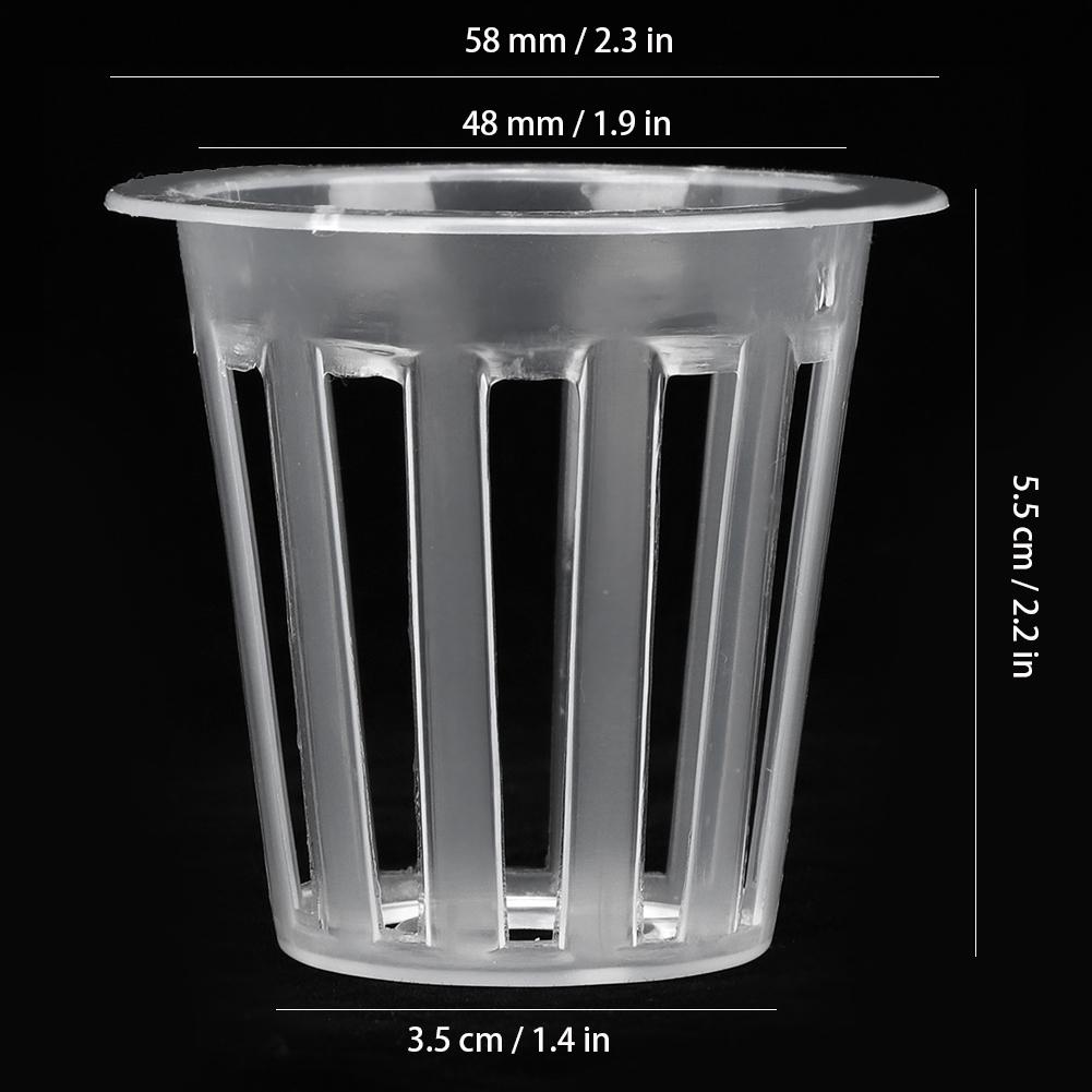 50Pcs Hydroponics Soilless Plant Flower Growing Basket Mesh Pot Net for Greenhouse