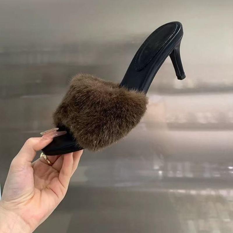 Fashion Stiletto Slippers Fall New New Pointed Fuel Slip-on Non-Slip Anti-Slip Wear-Resistant High Heels