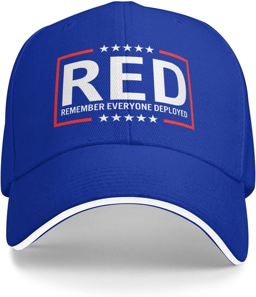 Remember Everyone Deployed RED Awareness Baseball Cap Polyester Adjustable Unisex Outdoor Hat