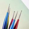 5Pcs Dual Heads Gradient Dotting Pen Brush with Silicone Rhinestones Gem Picker Crystal Picking Manicure Nail Art Tools