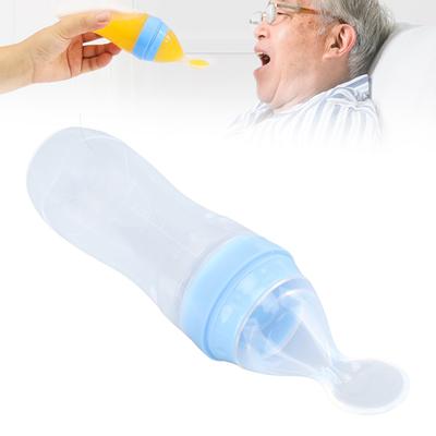 Drinking Aids Feeding Cup for Elderly Bedridden Feeding Cup Drinking Silione Spoon Water Porridge Liquid Feeder Blue