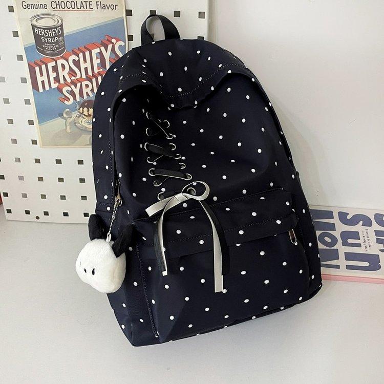 Schoolbag high-value girl schoolbag junior high school students high school students new niche polka dot backpack lightweight versatile travel