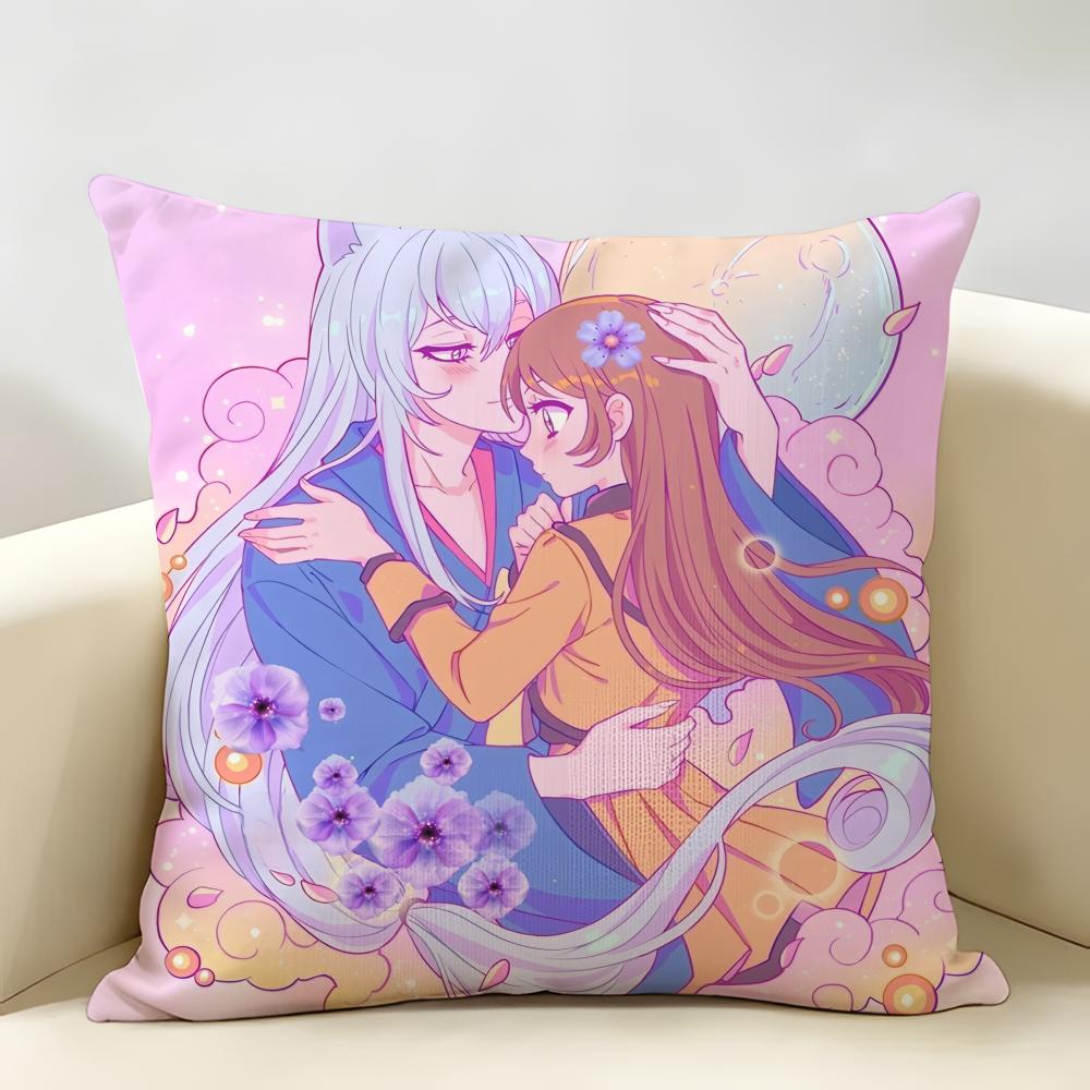 Anime KKamisama Hajimemashita Cushion Cover Natural Linen Organic Fabric DoubleSided Printing Room Sofa Decor Pillow Case