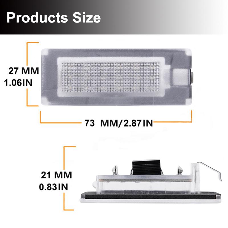 2Pcs Error Free 18smd White LED License Plate Lights Number Lamps For Fiat Ducato Bus Box Lancia Ypsilon Musa Car Accessories