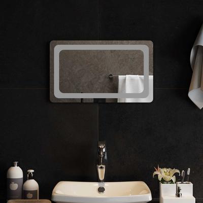 LED Bathroom Mirror Transparent 50 X 30 Cm Tempered Glass