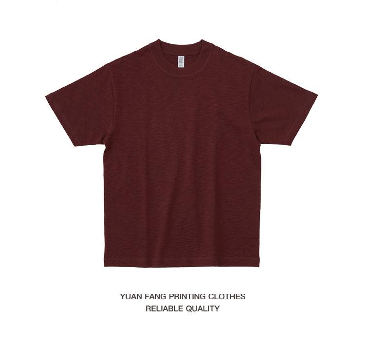 American Retro Bamboo Cotton Short-Sleeve T-Shirt - Breathable, Solid Color, Loose Fit