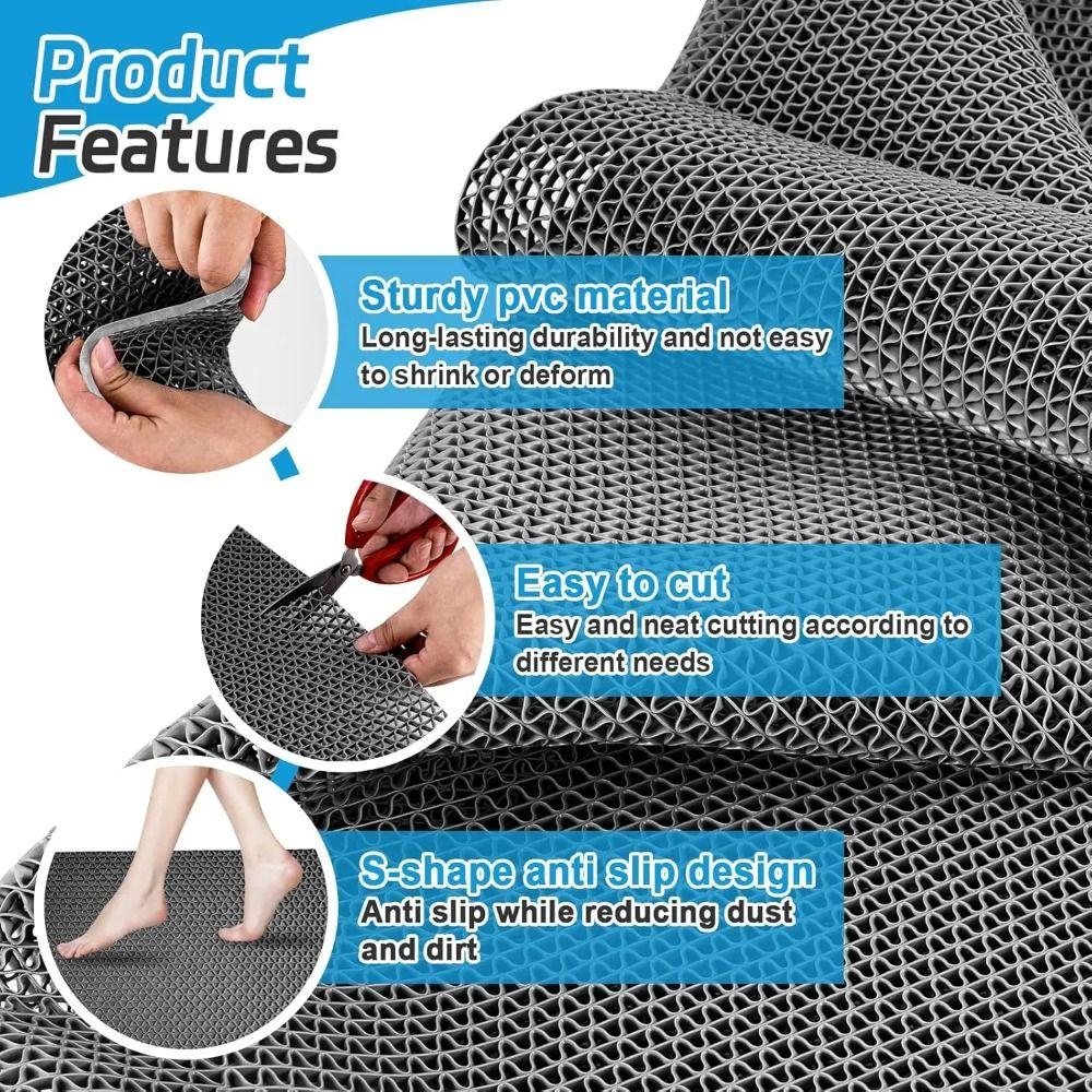 PVC Waterproof Mats Hollowed Out Plastic Mats High Quality Drainage Rubber Rug  Restaurant