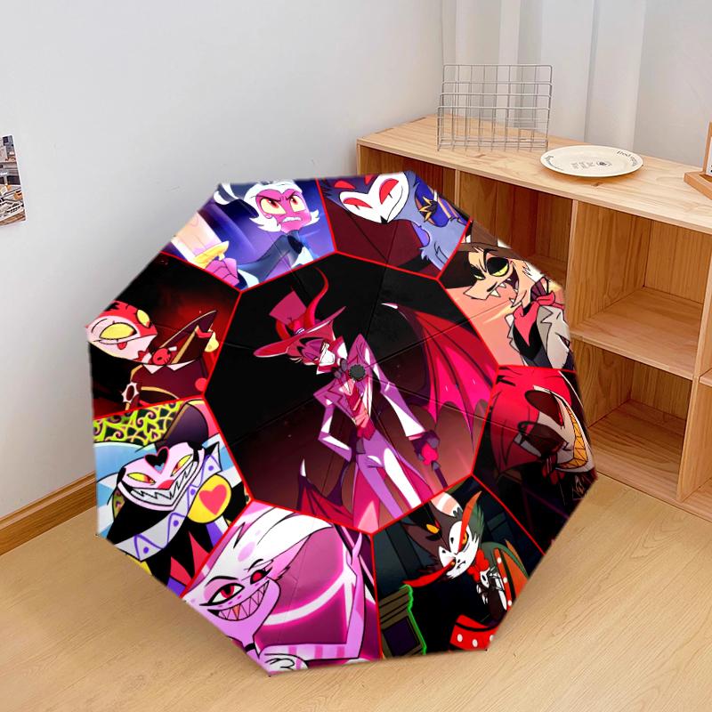 

1 PC Automatic Folding Umbrella - Cartoon characters Pattern, Portable & Foldable Design with 8 Ribs, Christmas Birthday Gifts