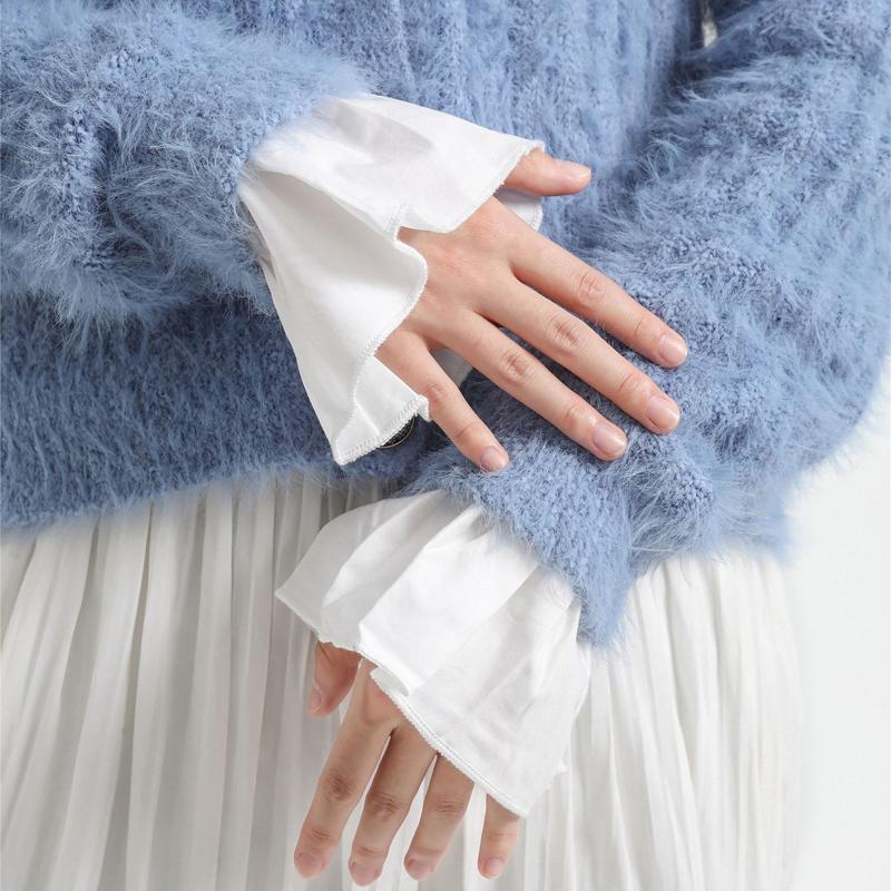Girl's Fairy Flower Decorative Fake Sleeves Elegant Flared Ruffled False Cuff Women Elegant Sweater Decorative Arm Covers