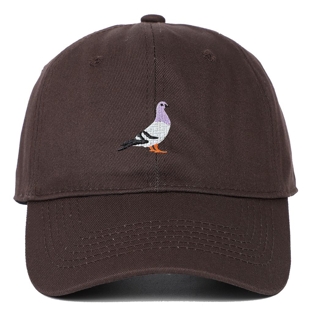 Pigeon Animal Pattern Cotton Baseball Hat With Curved Brim For Daily Use