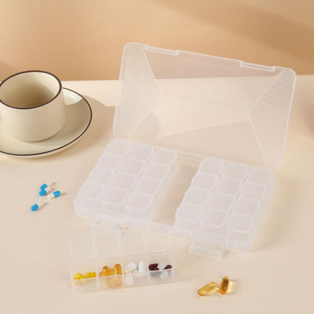 Weekly Pre-Portioned Pill Box for Elderly - Portable 3 Meals a Day Organizer