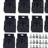 10Pcs Mini Relay Connector Sockets Easy Installation 5 Pin Auto Accessories Complete Set Sturdy
